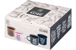 Набор 4 кружек 400 мл 13*9,5*8,8 см Кофе NEW BONE CHINA - Elan gallery фото 15