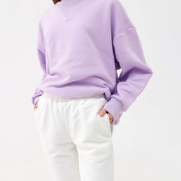 Костюм спортивный женский: свитшот, брюки, MINAKU: Casual Collection, размер 52, сиреневый