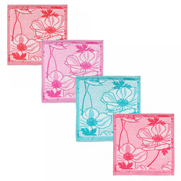 Салфетка кухонная 30х30см, пестротканая, плотность 200гр/м2, хлопок 100%, "Цветы", цвета микс (Россия)