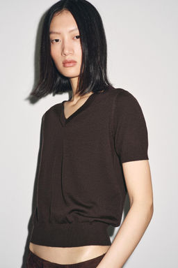 100% WOOL SHORT SLEEVE TOP - Zara фото 11