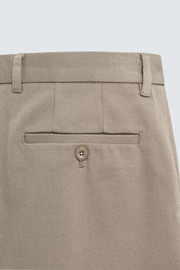 TEXTURED STRAIGHT-LEG TROUSERS