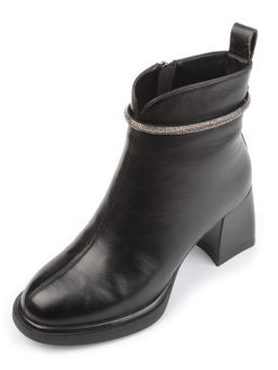 04-M3-840 BLACK Ботильоны зимние женские (натуральная кожа, натуральный мех)