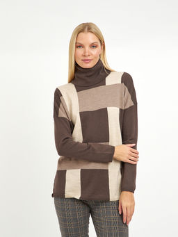 водолазка женская из шерсти в крупную клетку - Glenfield фото 4