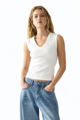 Top de canal? con escote en V - H&m фото 4