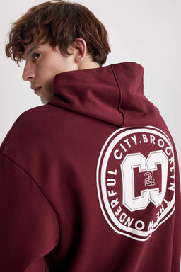 Толстовка Oversize с капюшоном и принтом на спине