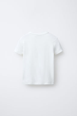 CAMISETA RIB ESTAMPADO OSO / Blanco - Zara фото 2