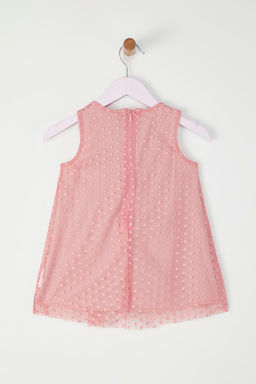 Pudra K?z Bebek Dokulu Bayraml?k Pileli Astarl? Orme Elbise TKDSS25EL00081 - Trendyolmilla фото 3