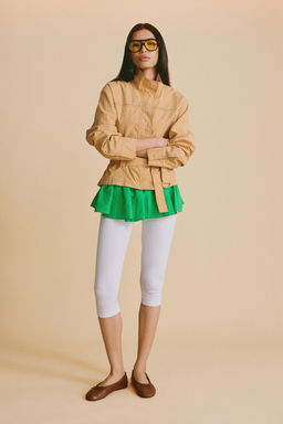 TOP BANDEAU TAFETA VOLANTE / Verde