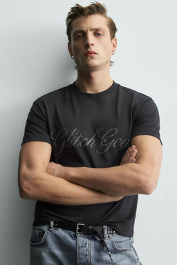 WASHED SLOGAN CROPPED FIT T-SHIRT - Zara фото 5