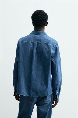 CAMISA REGULAR FIT CHAMBRAY / Azul medio - Zara фото 3