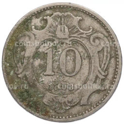 Монета 10 геллеров 1893 года Австрия