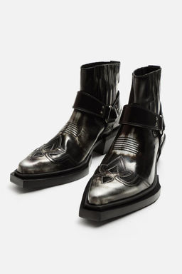 LEATHER COWBOY BOOTS - Zara фото 6