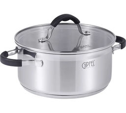 1734 GIPFEL Кастрюля METROPOLE 2,7л/20x9,5см, нержавеющая сталь 18/10, стеклянная крышка