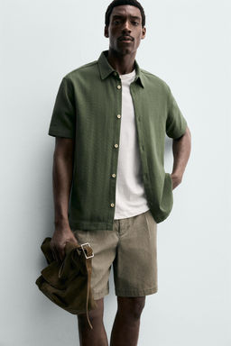 CAMISA REGULAR FIT ESTRUCTURA / Verde - Zara фото 5