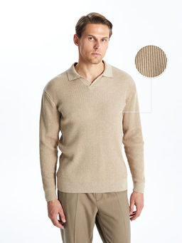 Polo Yaka Uzun Kollu Erkek Triko Kazak