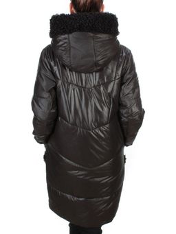 21-985 BLACK Пальто зимнее женское AIKESDFRS (200 гр. холлофайбера) - Fashion фото 5