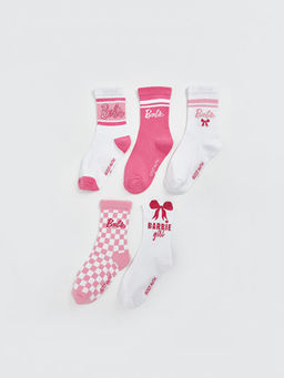 Barbie Desenli K?z ?ocuk Soket ?orap 5li