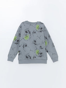 Bisiklet Yaka Bask?l? Uzun Kollu Erkek ?ocuk Sweatshirt - Waikiki фото 3