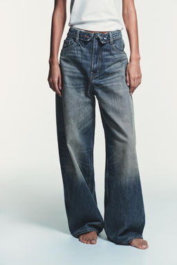 TRF FOLDED WAISTBAND MID-WAIST JEANS - Zara фото 11