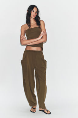PANTAL?N TEXTURA BOLSILLOS / Khaki - Zara фото 7