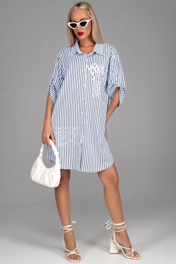 Платье  рубашка Молли (мелкая полоска) - Эльза фото 11