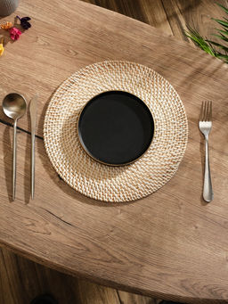 Салфетка сервировочная плетёная круглая, 30×30×0.5 см, ротанг, белая