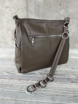 Женская кожаная сумка хобо 8919-9 Хаки - Sergio valentini фото 5