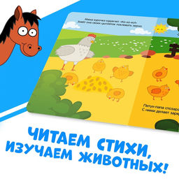 Картонная книга Мама и малыши, 10 стр., Синий трактор  фото 2