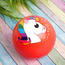 Цена за 6 шт. Мяч детский мягкий «Единорог», 10 см, МИКС