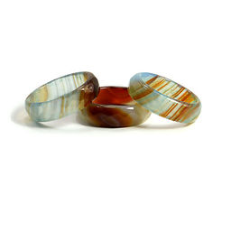 Кольцо из камня Голубой агат для привлечения счастья размеры 16-19мм