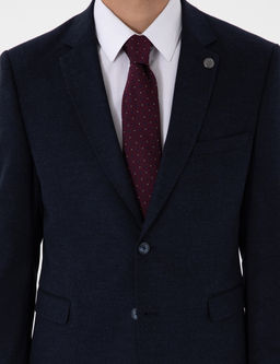 Lacivert Slim Fit Tak_m Elbise