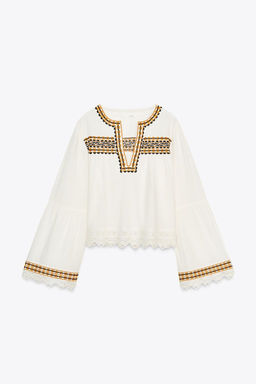 ZW COLLECTION EMBROIDERED SHIRT - Zara фото 7