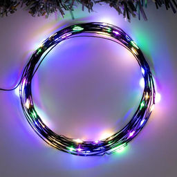 Гирлянда Нить 5 м роса, IP20, чёрная нить, 50 LED, 2 режима, батарейки AAх3 (не в комплекте), свечение мульти