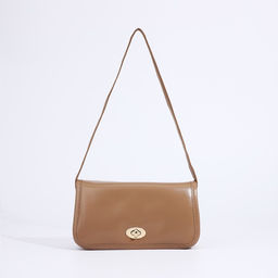 Сумка женская мессенджер на клапане, 23×6.5×12 см, бежевая