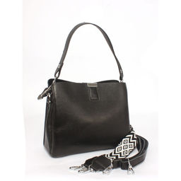 Сумка женская натуральная кожа JRP-99119, 3отд, 2 плечевой ремень, черный 265950