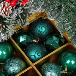 Новогодние шары "Зимняя вечеринка" 6 см (набор 16 шт), Изумруд