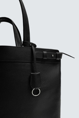 BOLSO SHOPPER PIEL / Negro - Zara фото 6