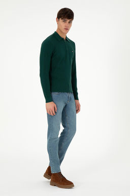 Erkek Regular Fit Yar_m Fermuarl_ Koyu Ye_il Basic Kazak - U.s. polo assn фото 4