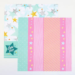 Бумага для скрапбукинга «Яркая геометрия», 12 листов, 30.5×30.5 см, 180 г/м²