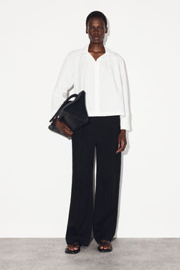 GATHERED PIMA COTTON SHIRT - H&m фото 4