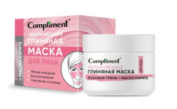 "Compliment" Увлажн.глиняная Маска д/лица с розовой глиной и мас.Карите 50мл.9 /911443
