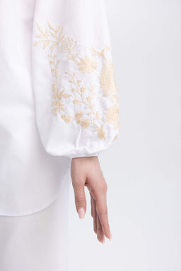 Туника из поплина с длинными рукавами и принтом Relax Fit - Defacto фото 9