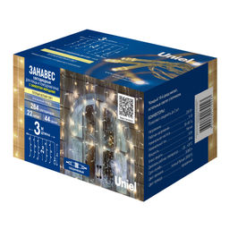 ULD-C3020-264/TTK WARM WHITE IP44 Занавес светодиодный с эффектом мерцания, 3х2м. 264 светодиода. Теплый белый свет. Провод прозрачный. TM Uniel - Volpe фото 15
