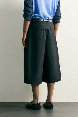 PANTAL?N CULOTTE RELAXED FIT PLIEGUES LATERALES / Negro - Zara фото 3