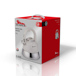 Чайник нерж ZEIDAN 3,0 л, со свист, индукц. дно,курковый механизм, матов. арт. Z-4520