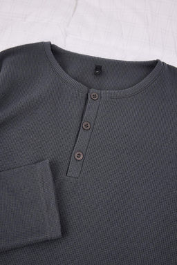 Lacivert Regular Yumusak Waffle Orme Pijama Tak?m? TMNAW26PT00066 - Trendyolmilla фото 6