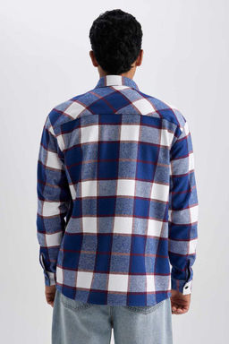 Рубашка Relax Fit в клетку с длинным рукавом Lumberjack - Defacto фото 6