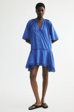 Vestido de algod?n con inserciones de encaje - H&m фото 3