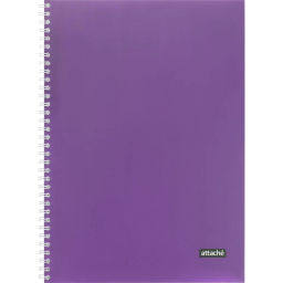 Тетрадь общая А4 96л Attache Metallic Фиолет клетка, греб, картон, фольга  фото 2