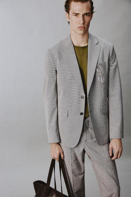 BLAZER REGULAR FIT TRAJE PATA DE GALLO / Negro / Blanco - Zara фото 6